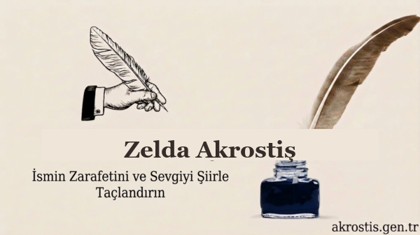 Zelda ismine özel yazılmış akrostiş şiir görseli